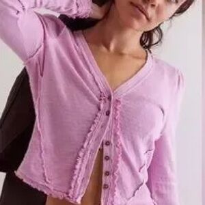 Free People We The Free Winnie Cardi in the color Sweet Lilac